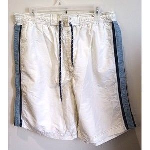 Mad Iguana Sportswear Men's Size XXL Swim Trunks White Blue Royal B Board Shorts